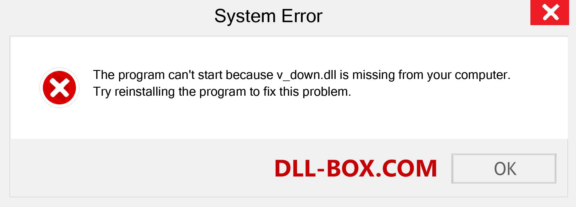  v_down.dll file is missing?. Download for Windows 7, 8, 10 - Fix  v_down dll Missing Error on Windows, photos, images